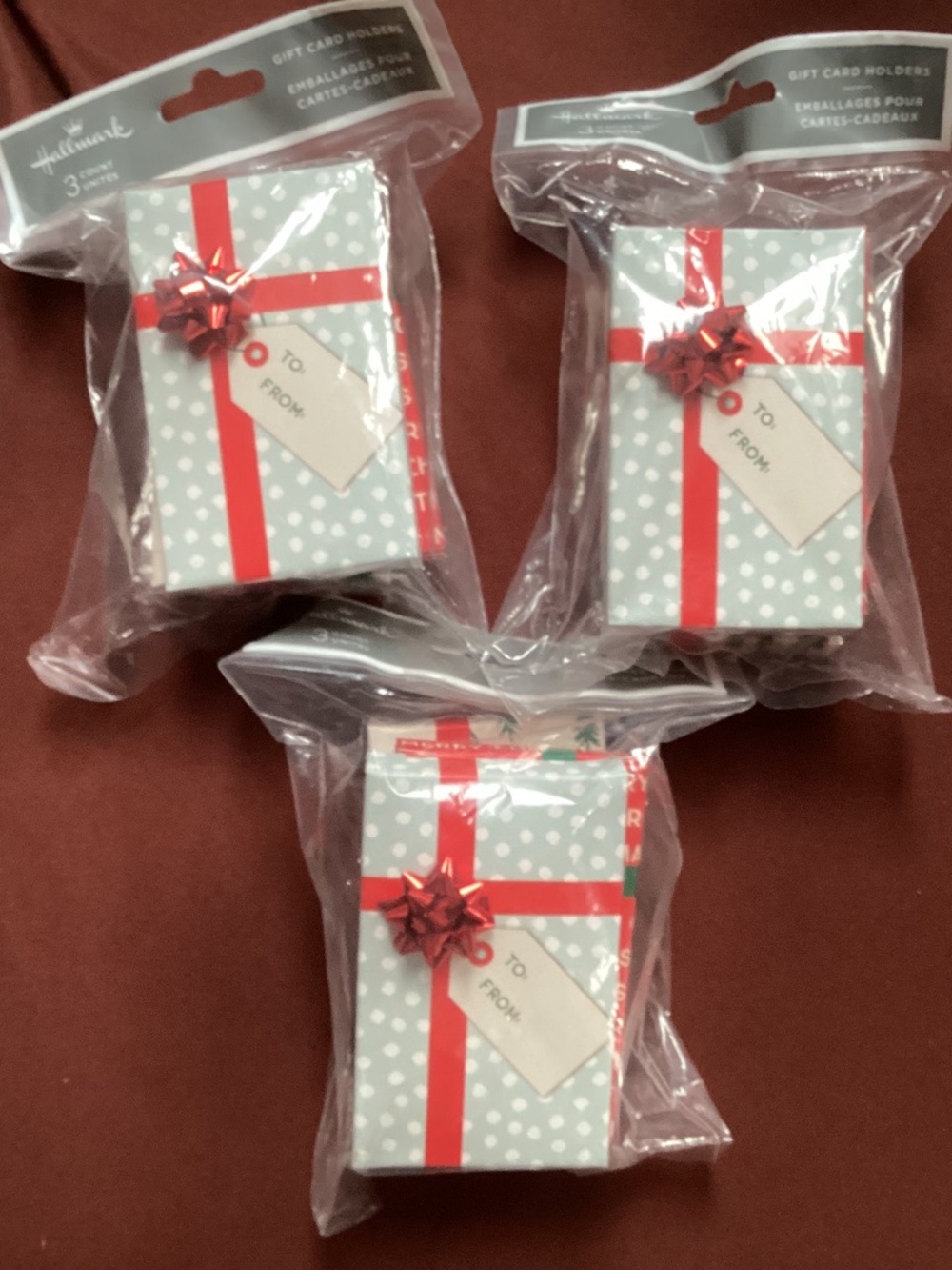 Hallmark 3 Count Christmas Gift Card Holders Bundle 3 packs 3 count/pack New